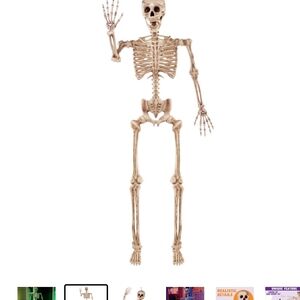 JOYIN 5.6 FT Halloween Posable Life Size Skeleton, Full Body Realistic Yellow
